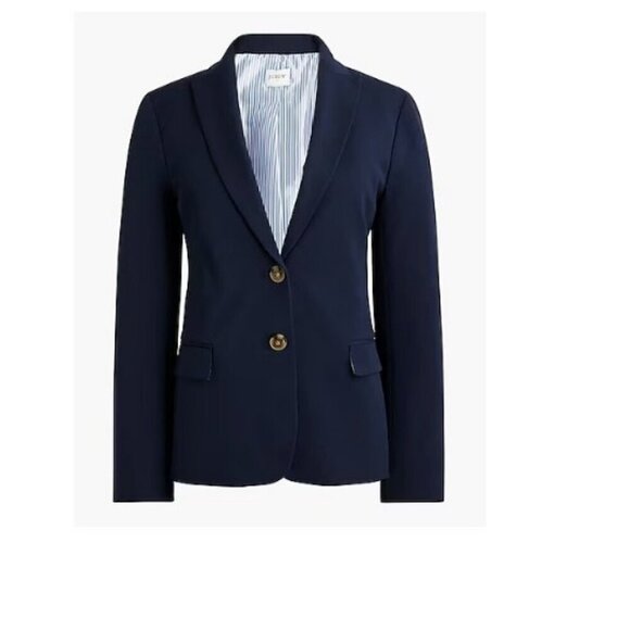 J.Crew $198 Petite Womens Two Button Blazer Navy Size P2 BP097 - Picture 1 of 9